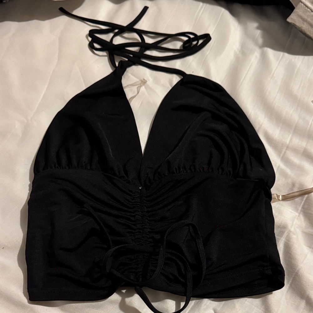 Mystique Boutique Black Halter Crop Top
